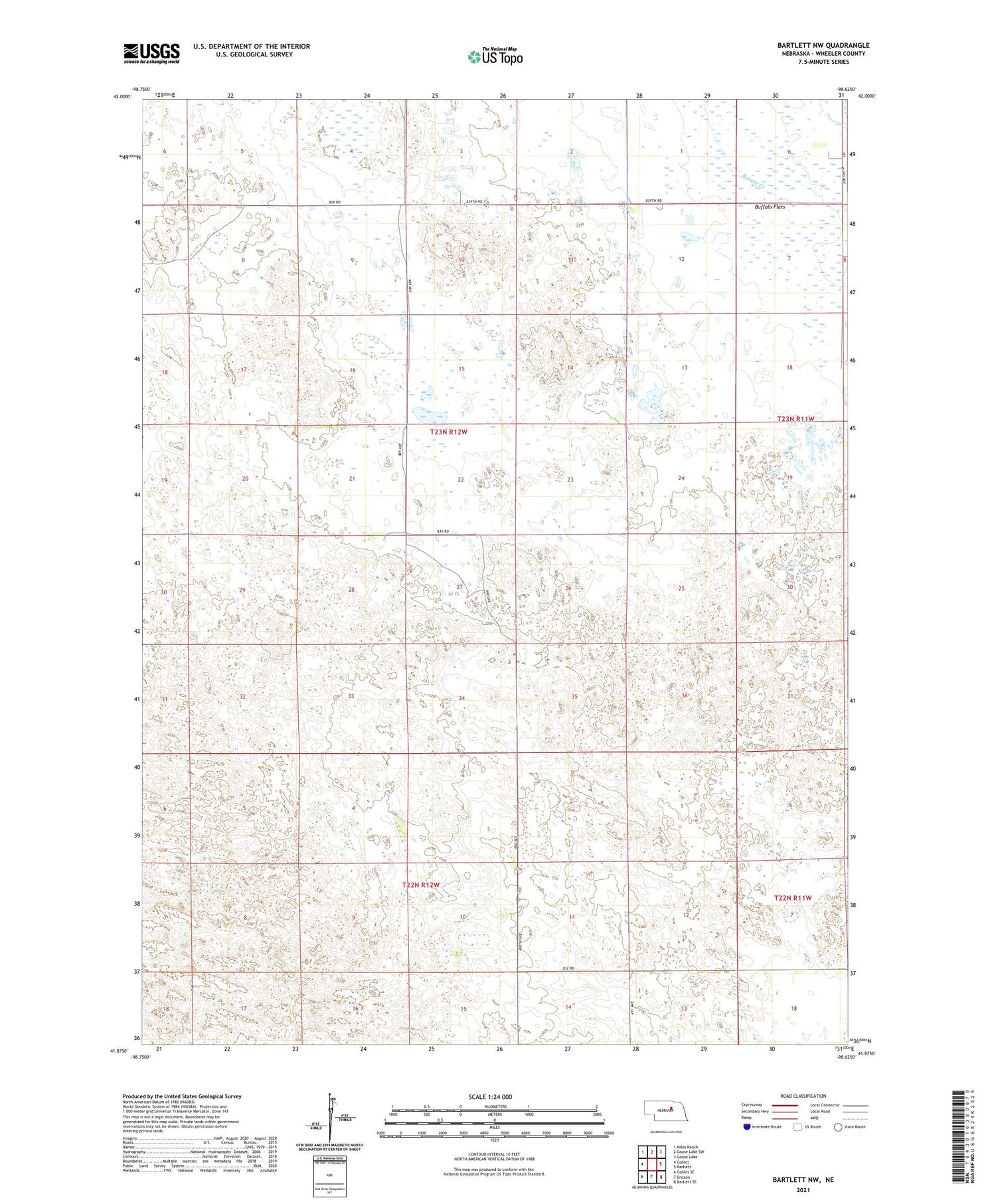 Bartlett NW Nebraska US Topo Map Image