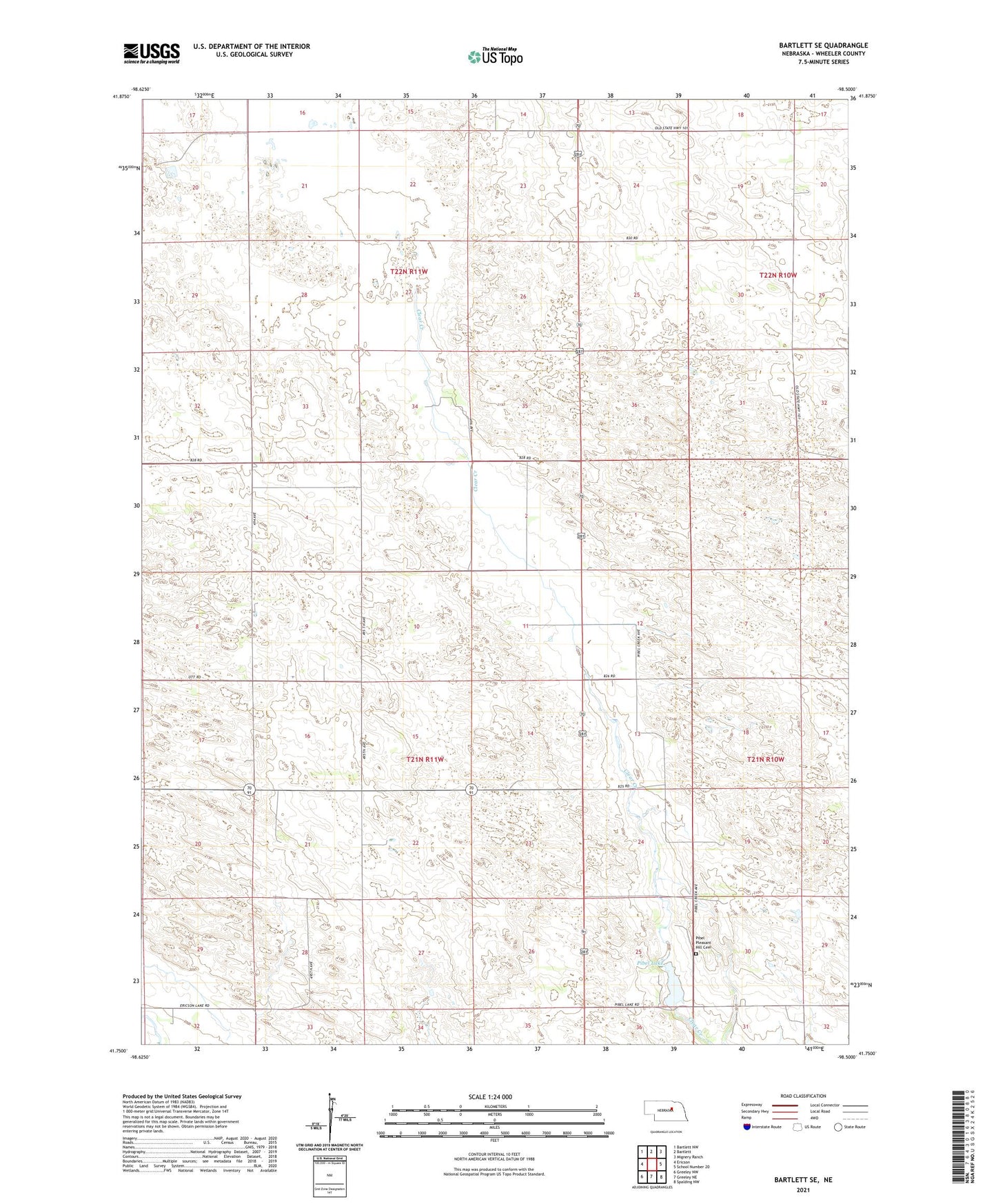 Bartlett SE Nebraska US Topo Map Image