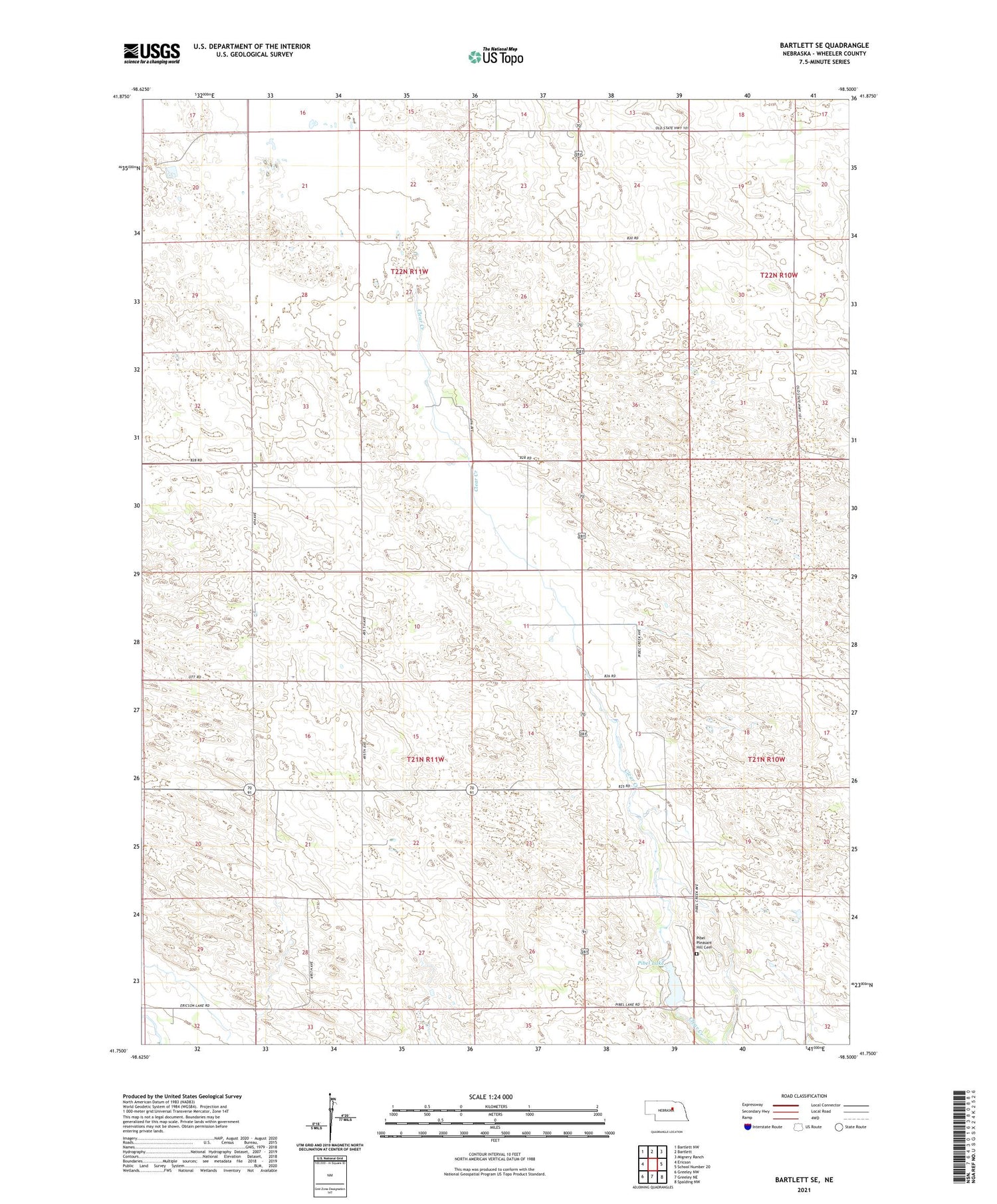 Bartlett SE Nebraska US Topo Map Image