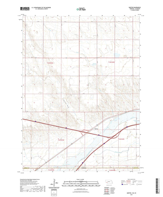 Barton Nebraska US Topo Map Image