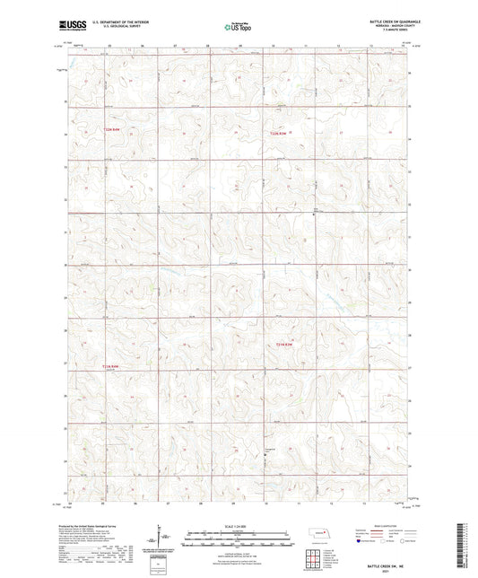 Battle Creek SW Nebraska US Topo Map Image