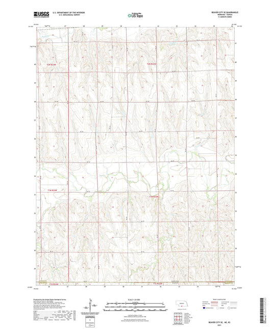 Beaver City SE Nebraska US Topo Map Image