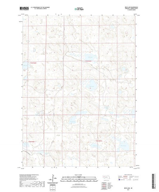 Beck Lake Nebraska US Topo Map Image