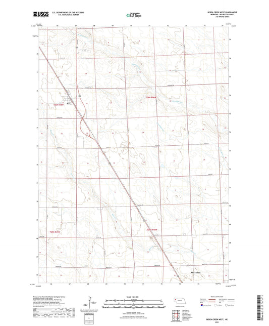 Berea Creek West Nebraska US Topo Map Image