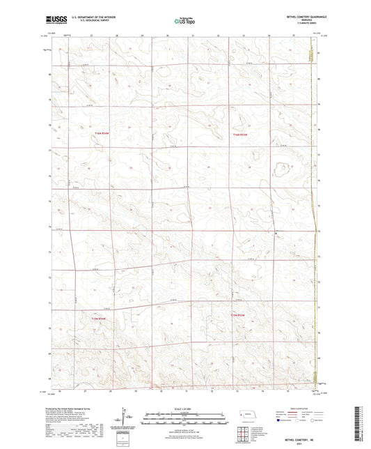 Bethel Cemetery Nebraska US Topo Map Image