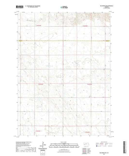 Big Springs NW Nebraska US Topo Map Image
