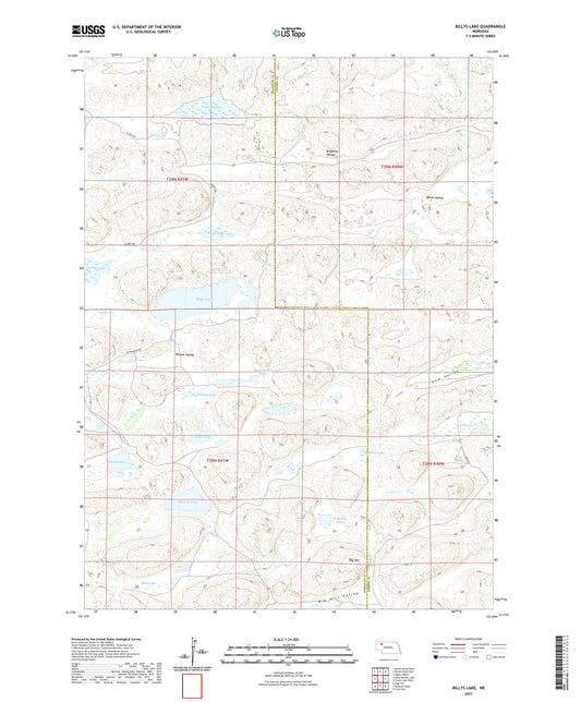 Billys Lake Nebraska US Topo Map Image