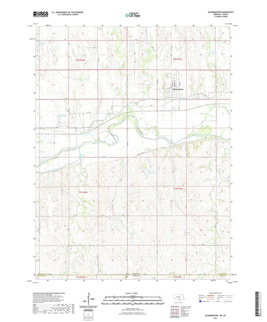 Bloomington Nebraska US Topo Map Image