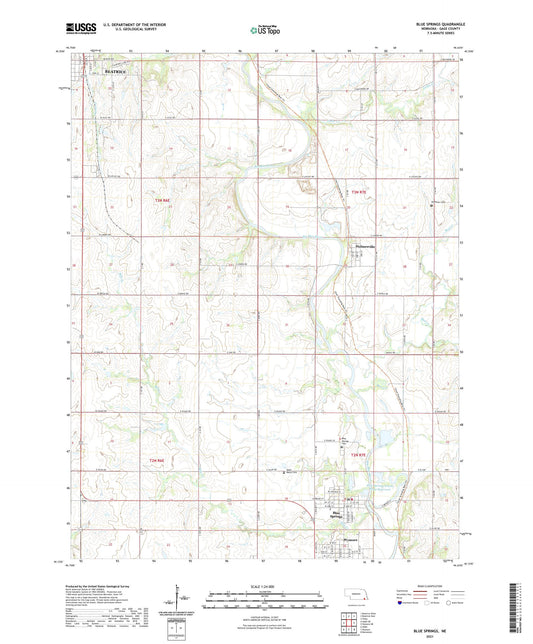 Blue Springs Nebraska US Topo Map Image