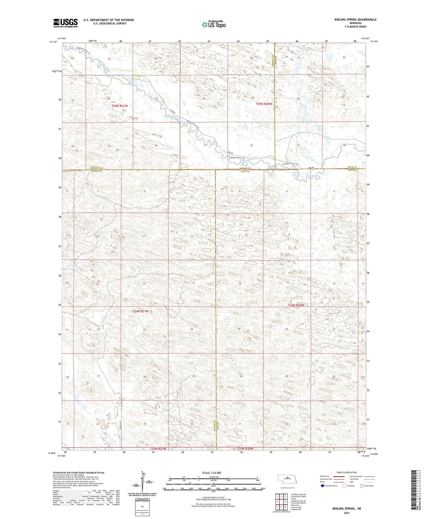 Boiling Spring Nebraska US Topo Map Image