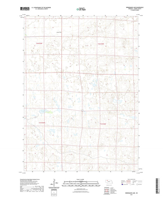 Bornemann Lake Nebraska US Topo Map Image