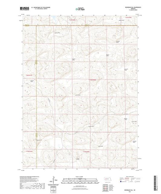 Bourquim Hill Nebraska US Topo Map Image