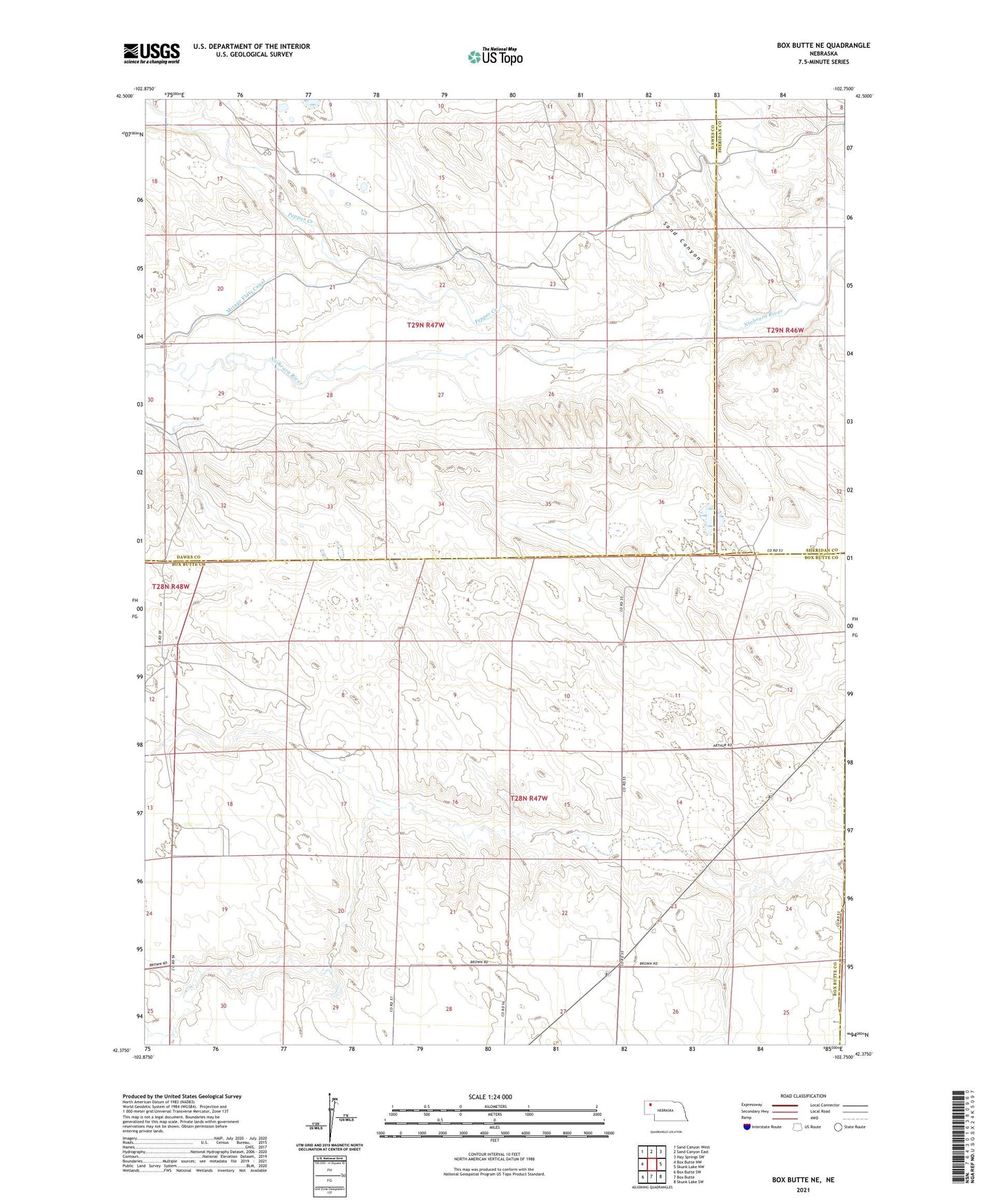 Box Butte NE Nebraska US Topo Map Image
