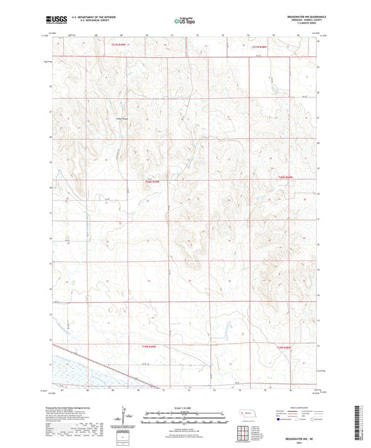 Broadwater NW Nebraska US Topo Map Image