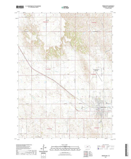 Broken Bow Nebraska US Topo Map Image