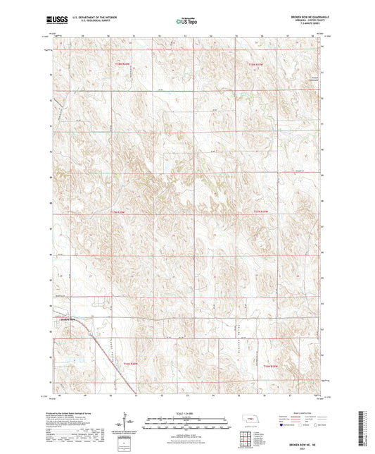 Broken Bow NE Nebraska US Topo Map Image