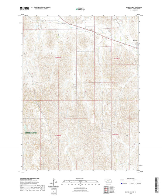 Broken Bow SE Nebraska US Topo Map Image