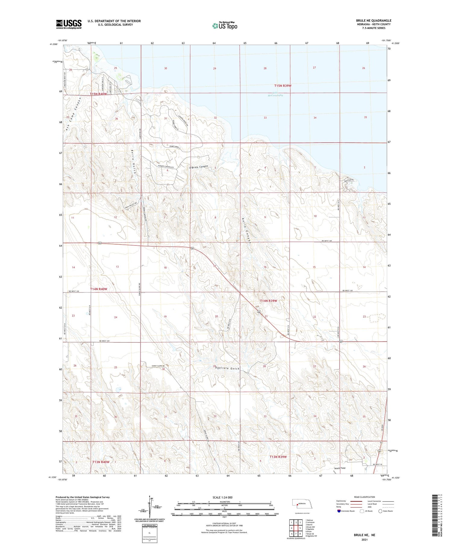 Brule NE Nebraska US Topo Map Image