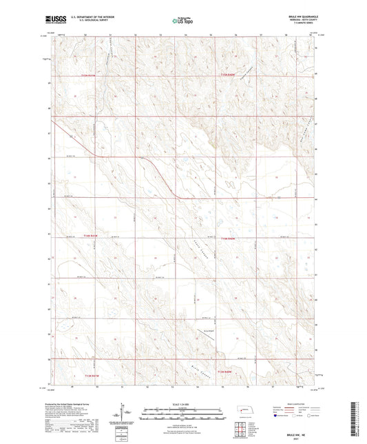 Brule NW Nebraska US Topo Map Image