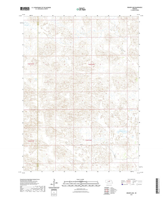 Bruner Lake Nebraska US Topo Map Image