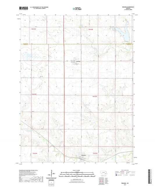 Bruning Nebraska US Topo Map Image