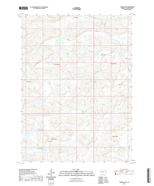 Bunner Lake Nebraska US Topo Map Image