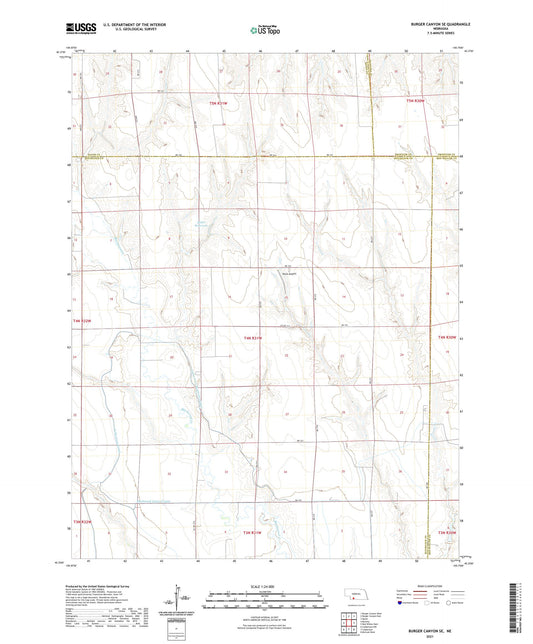 Burger Canyon SE Nebraska US Topo Map Image