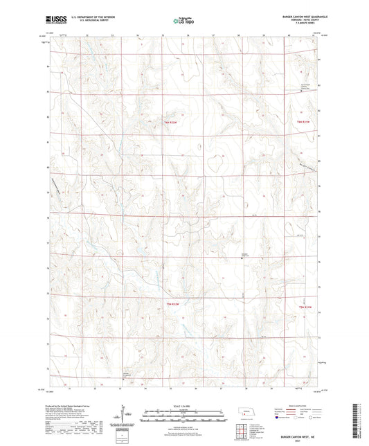 Burger Canyon West Nebraska US Topo Map Image