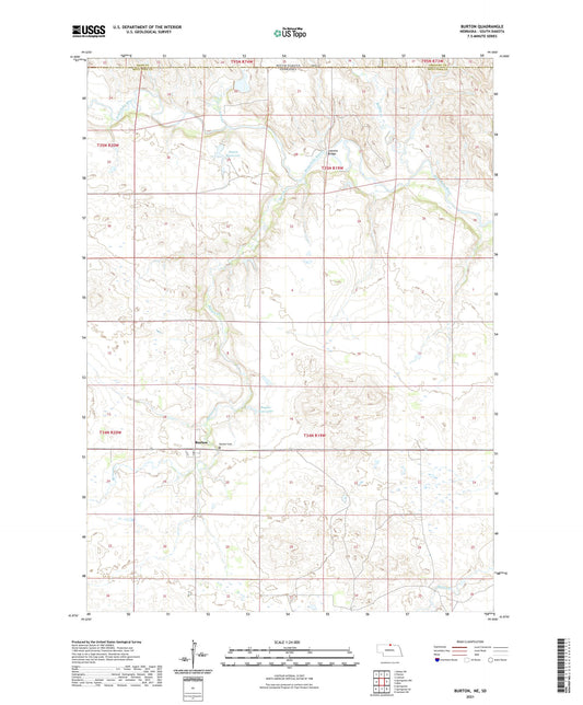 Burton Nebraska US Topo Map Image