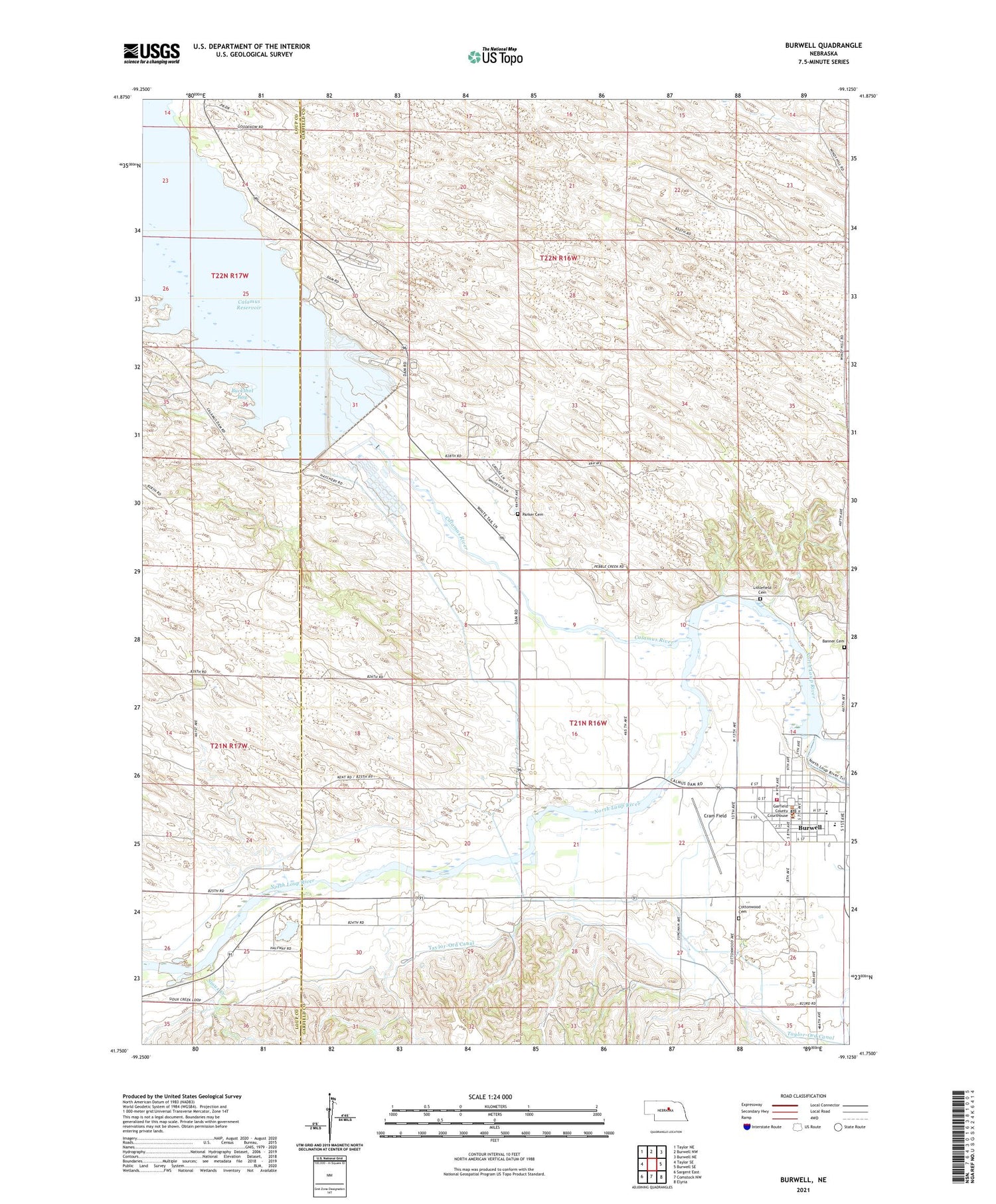 Burwell Nebraska US Topo Map Image