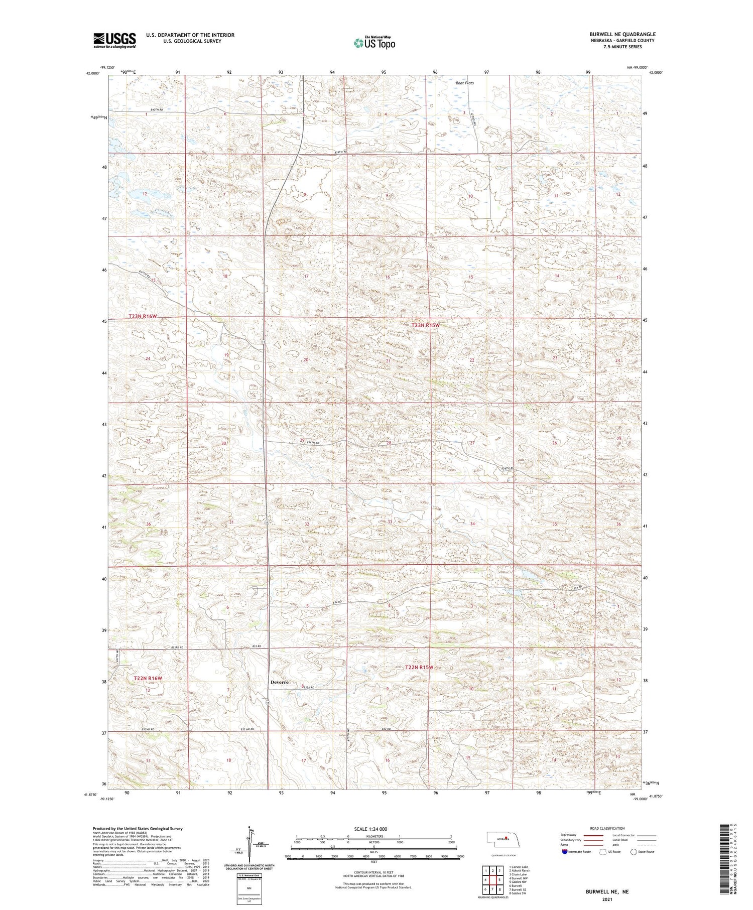 Burwell NE Nebraska US Topo Map Image