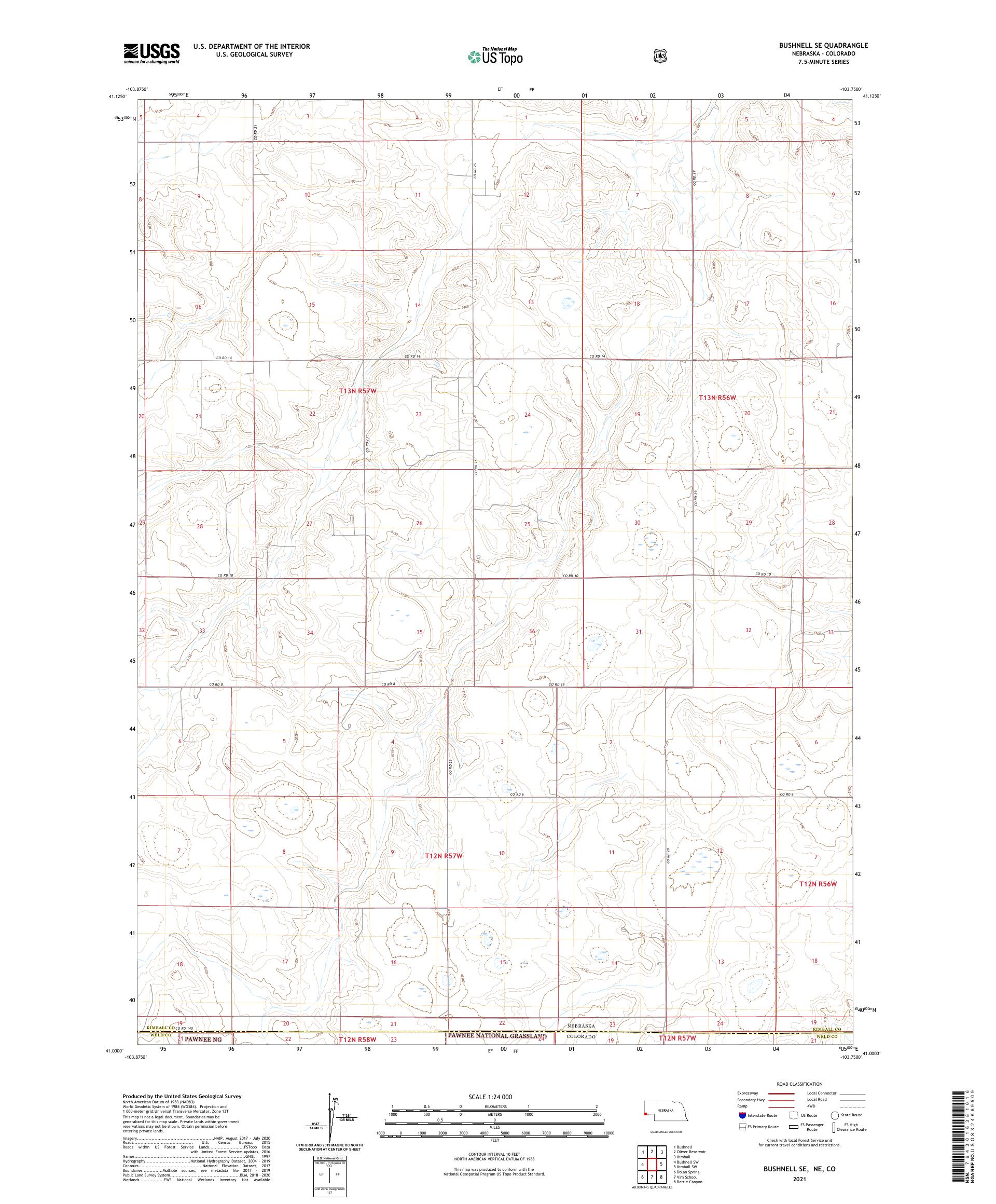 Bushnell SE Nebraska US Topo Map – MyTopo Map Store