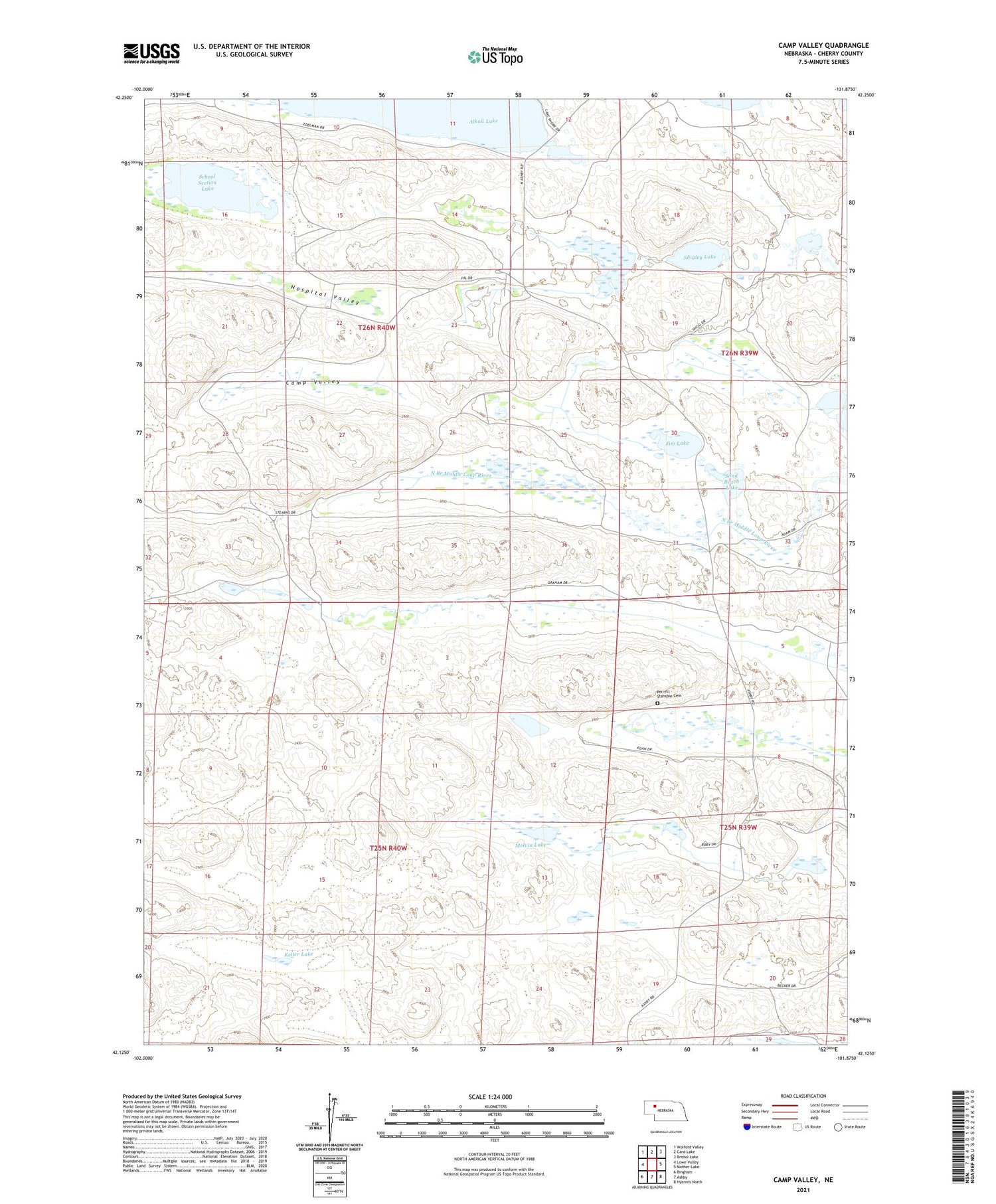Camp Valley Nebraska US Topo Map Image
