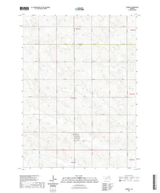 Carroll Nebraska US Topo Map Image