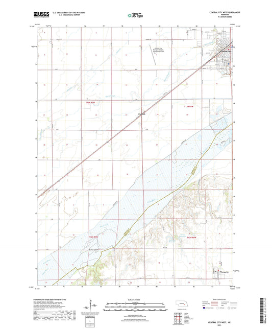 Central City West Nebraska US Topo Map Image
