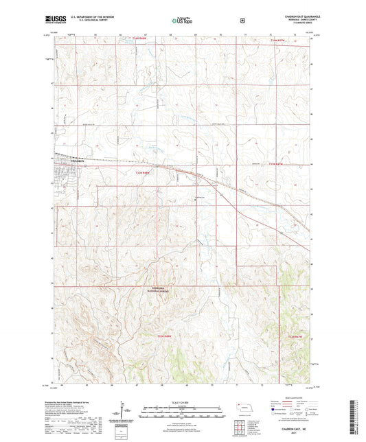 Chadron East Nebraska US Topo Map Image