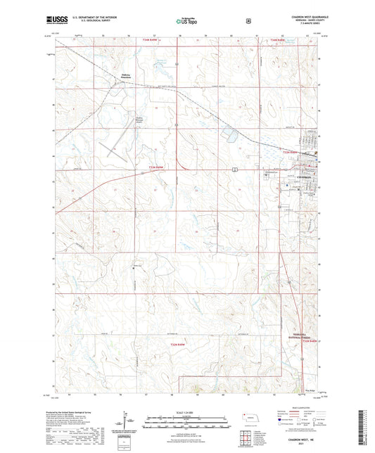 Chadron West Nebraska US Topo Map Image