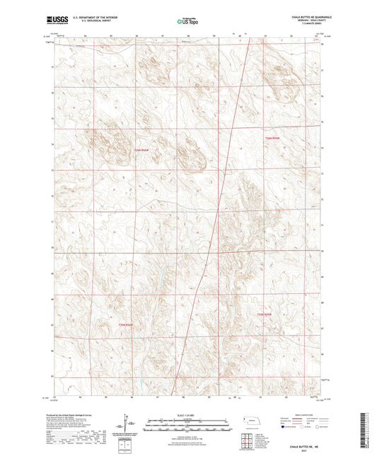 Chalk Buttes NE Nebraska US Topo Map Image