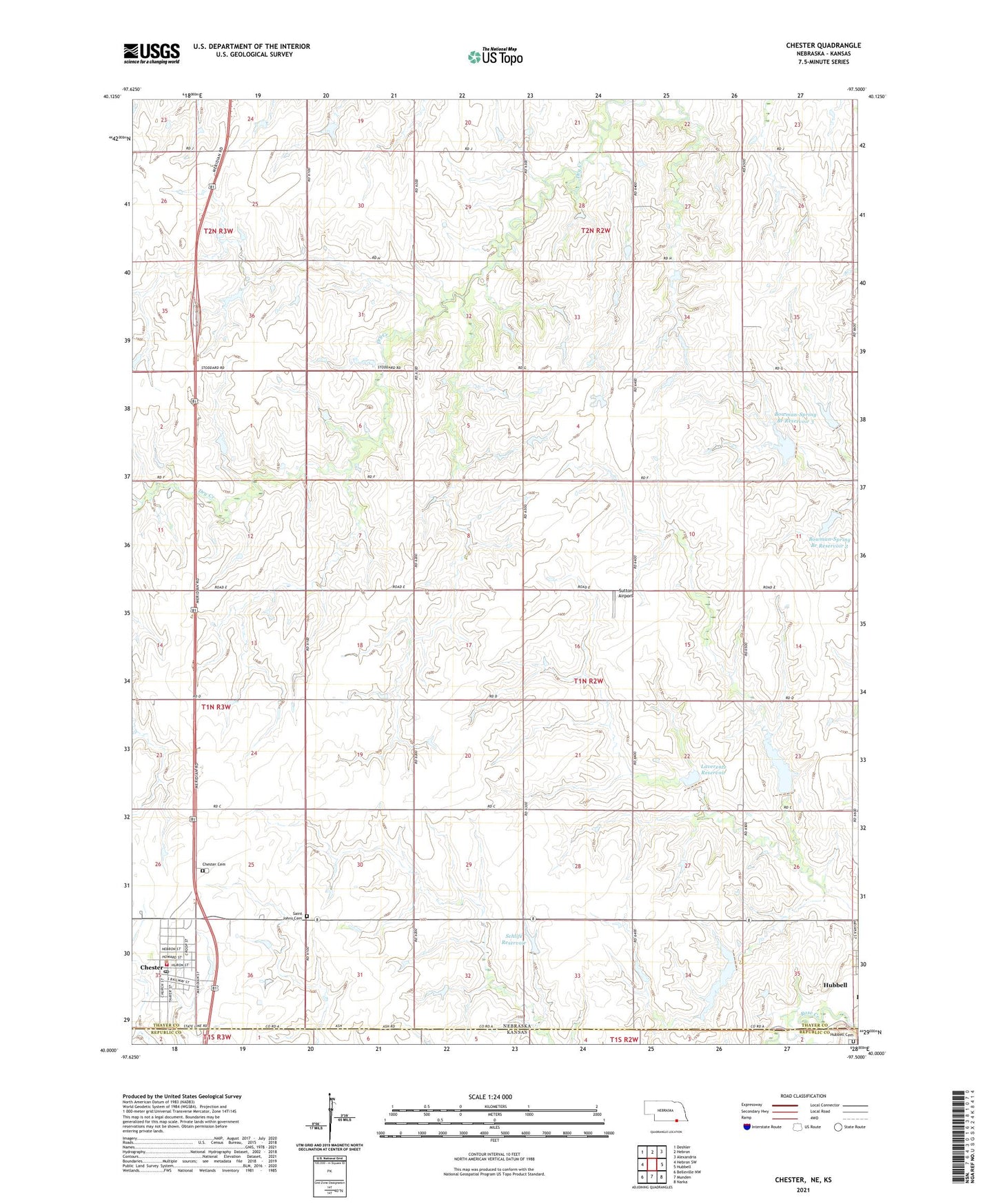 Chester Nebraska US Topo Map Image