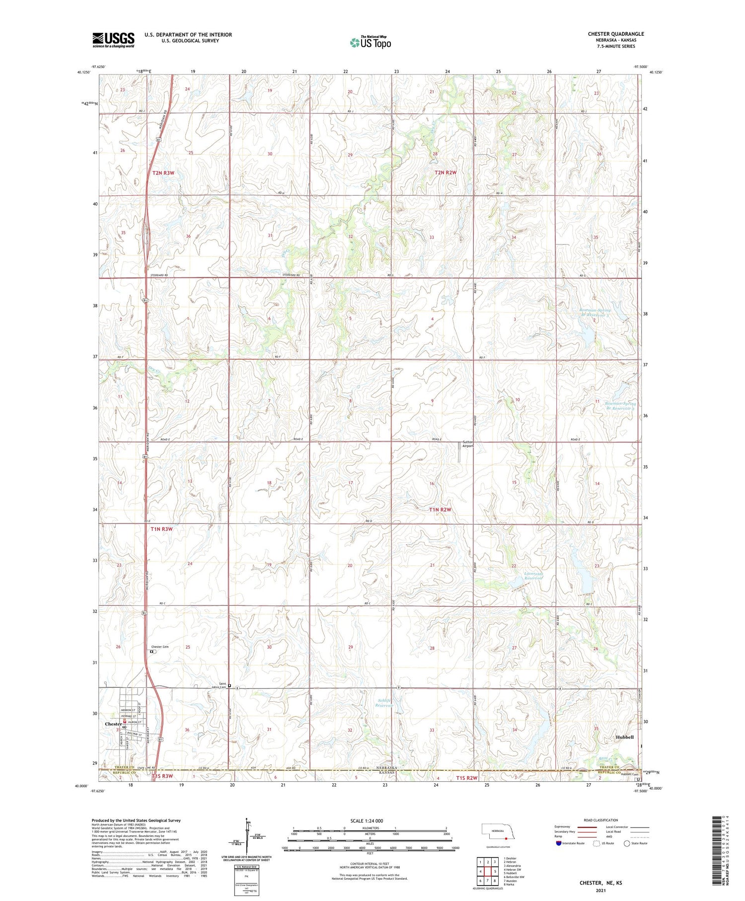 Chester Nebraska US Topo Map Image