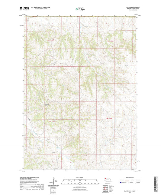 Clinton NW Nebraska US Topo Map Image
