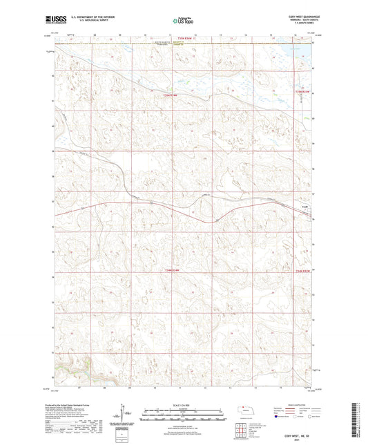 Cody West Nebraska US Topo Map Image