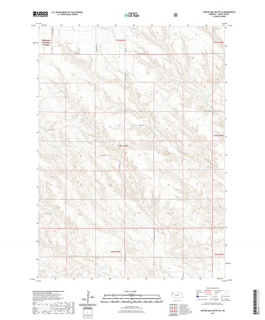 Coffee Mill Butte SE Nebraska US Topo Map Image