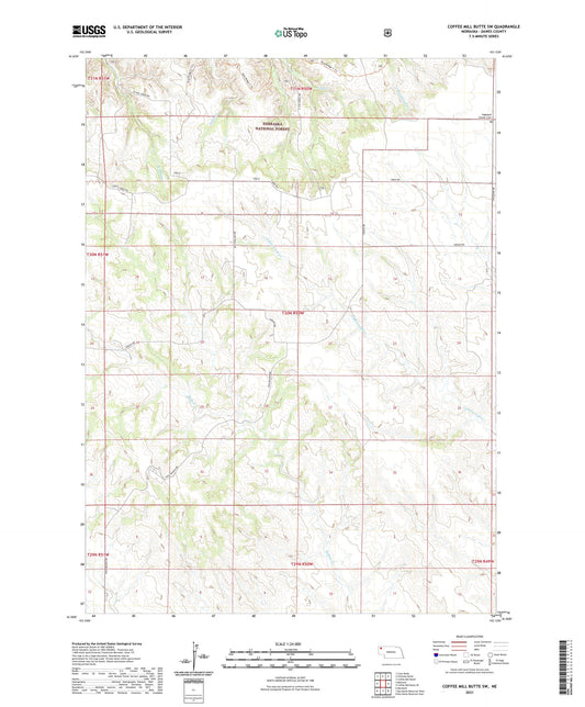 Coffee Mill Butte SW Nebraska US Topo Map Image