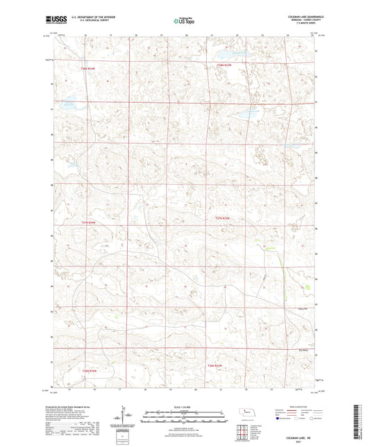 Coleman Lake Nebraska US Topo Map Image