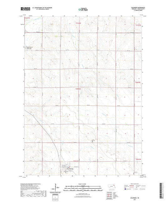 Coleridge Nebraska US Topo Map Image