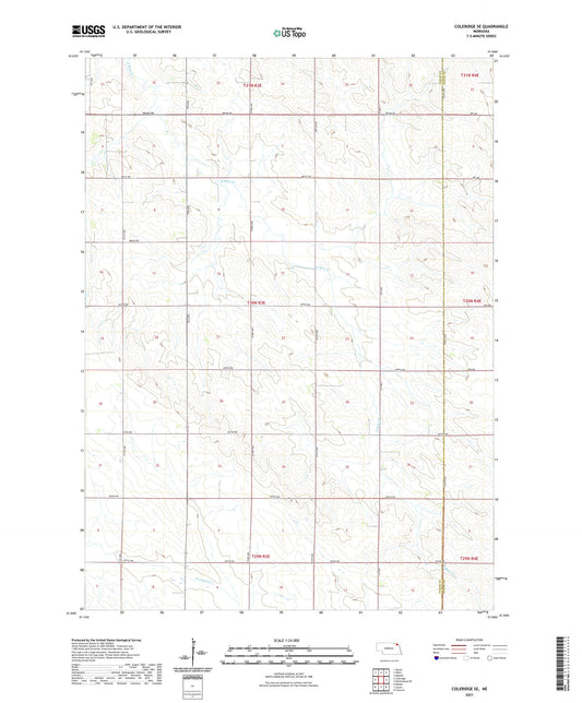 Coleridge SE Nebraska US Topo Map Image