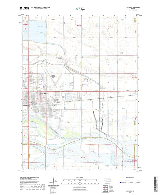 Columbus Nebraska US Topo Map Image