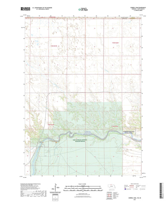 Cornell Dam Nebraska US Topo Map Image