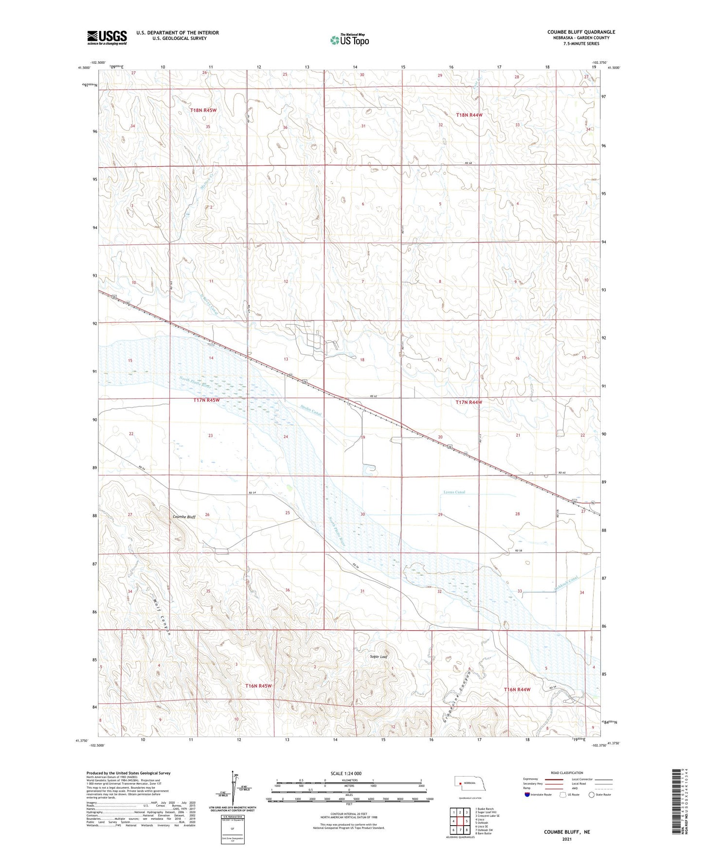 Coumbe Bluff Nebraska US Topo Map Image